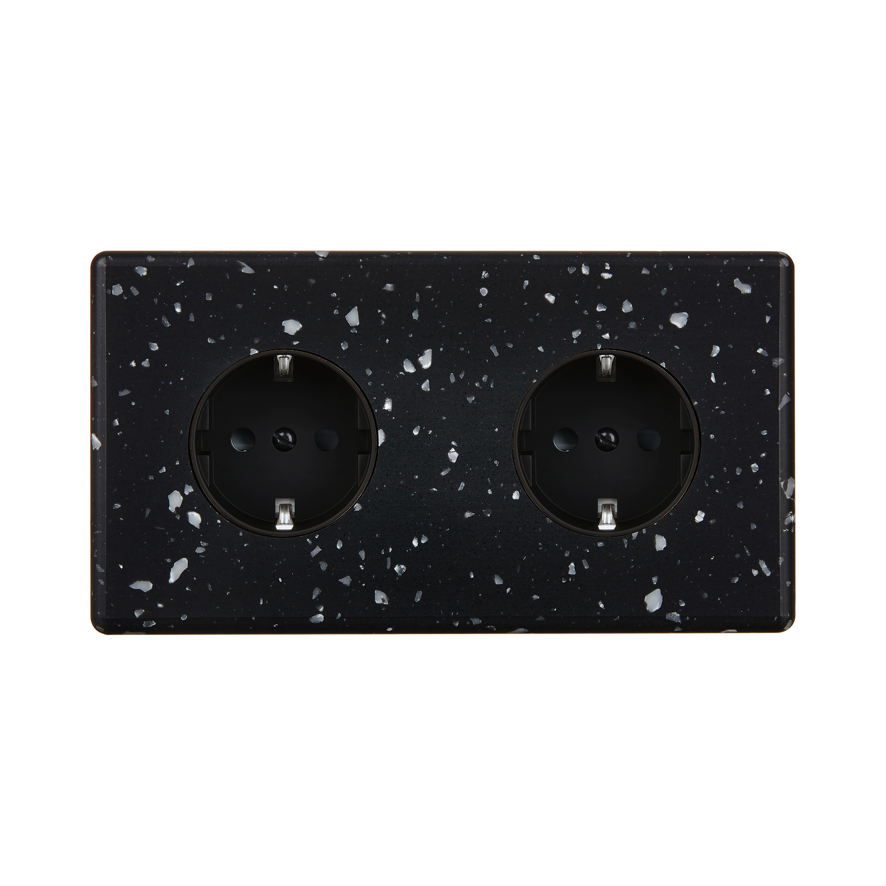 Hitera Vägguttagg dubbel - Terrazzo Svart
