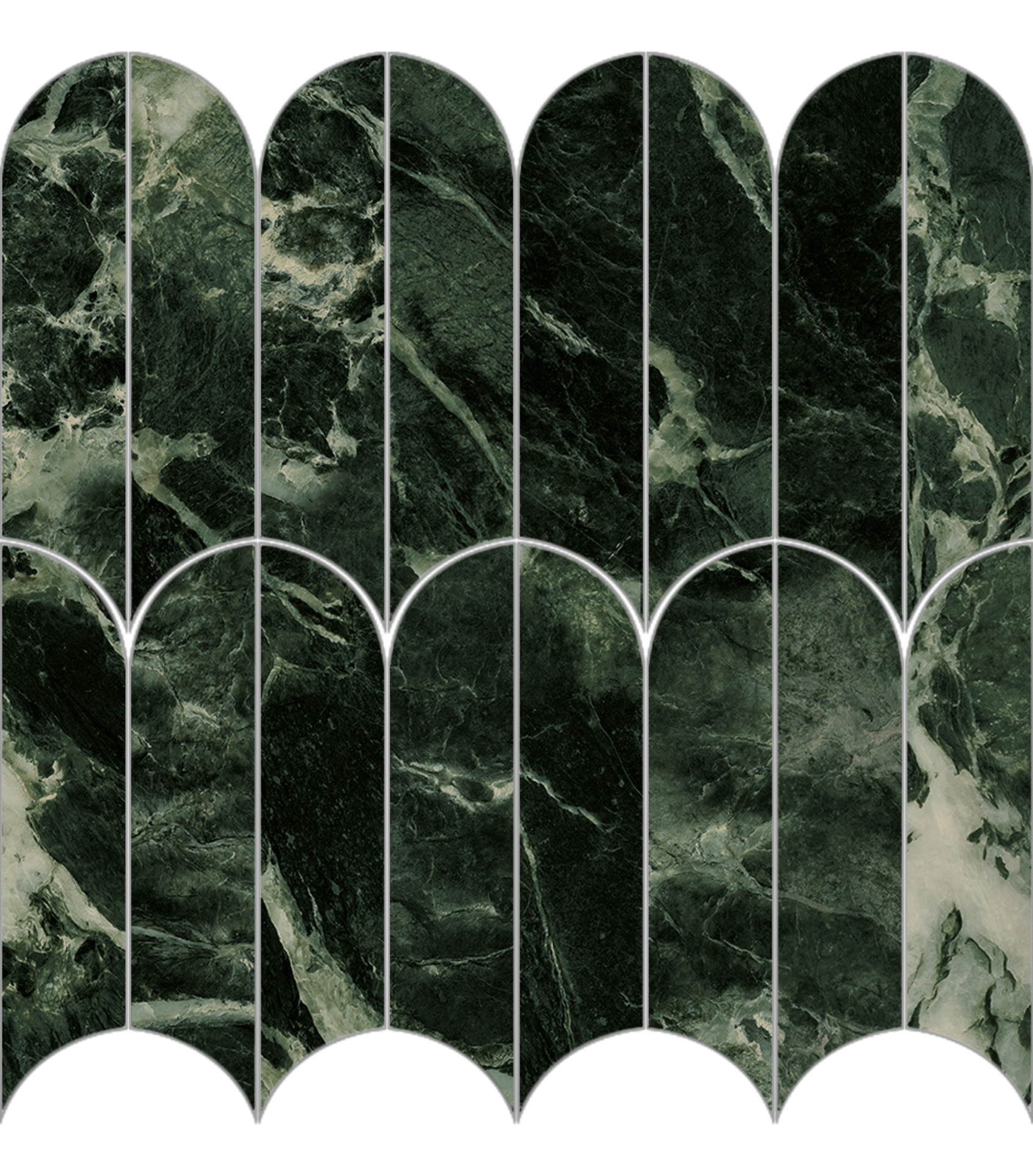 Allmarble Verde Aver Lux Mosaico Ventaglio 29,8x29,8