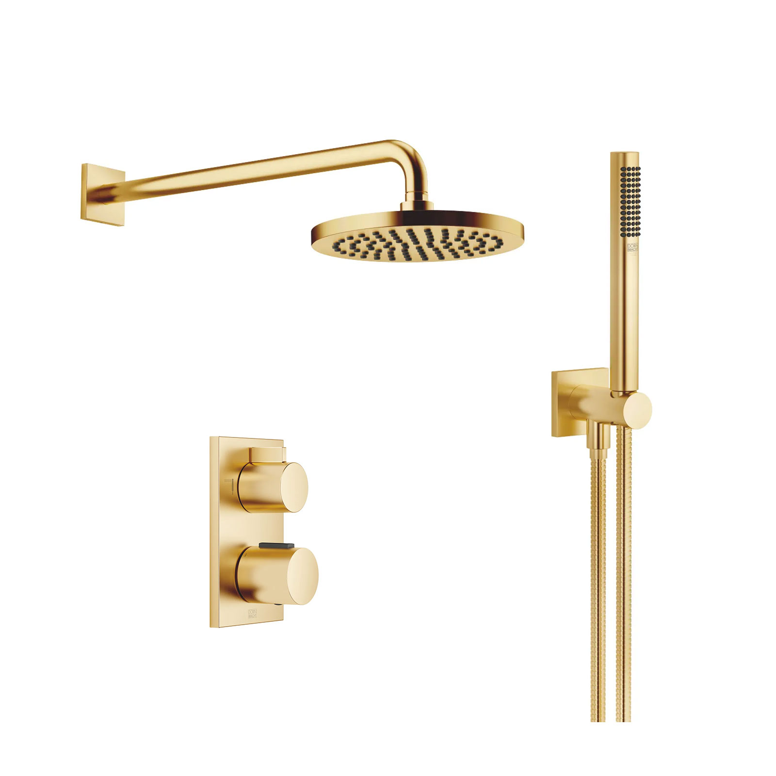 IMO Duschpaket termostat Borstad mässing