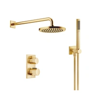 IMO Duschpaket termostat Borstad mässing