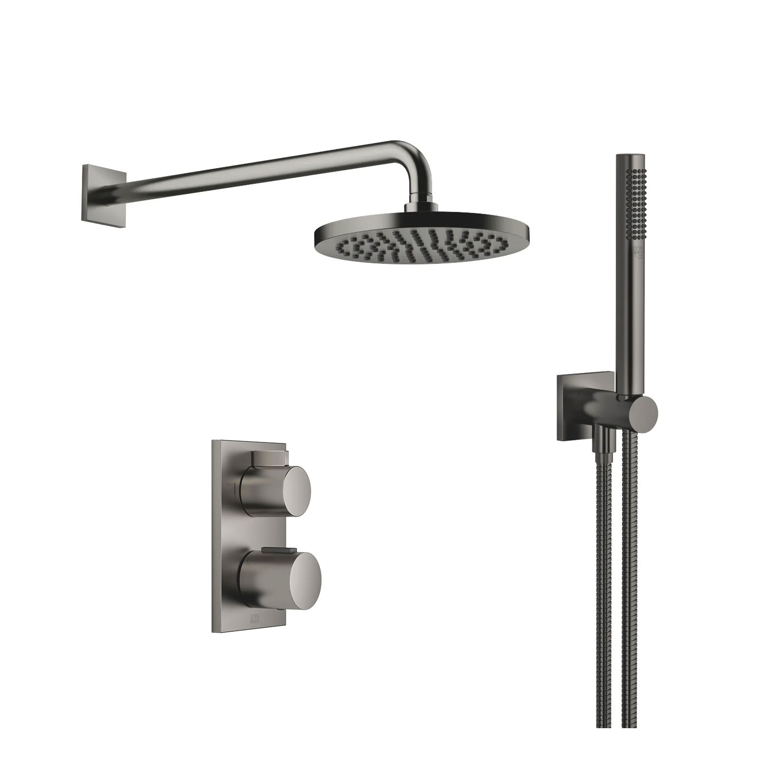 IMO Duschpaket termostat Borstad mörk platinum