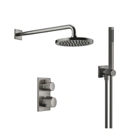 IMO Duschpaket termostat Borstad mörk platinum