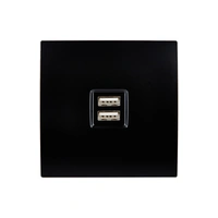 Karo Vägguttag dubbel usb - Svart