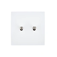 Karo Strömbrytare dubbel - Vit Satin