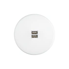 Iris Vägguttag dubbel usb - Vit