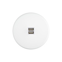 Iris Vägguttag dubbel usb - Vit