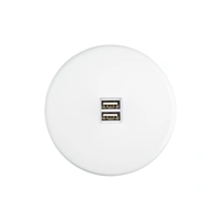 Iris Vägguttag dubbel usb - Vit