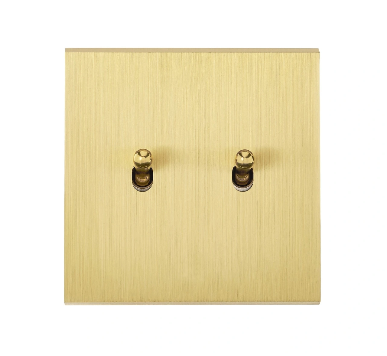 Confidence Strömbrytare dubbel - Borstad mässing