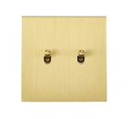 Confidence Strömbrytare dubbel - Borstad mässing