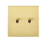Confidence Strömbrytare dubbel - Borstad mässing
