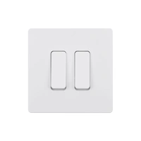 M Strömbrytare dubbel 80x80 - Vit