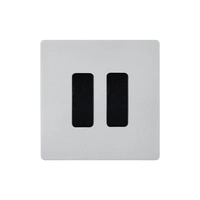 M Strömbrytare dubbel 80x80 - Sanded nickel