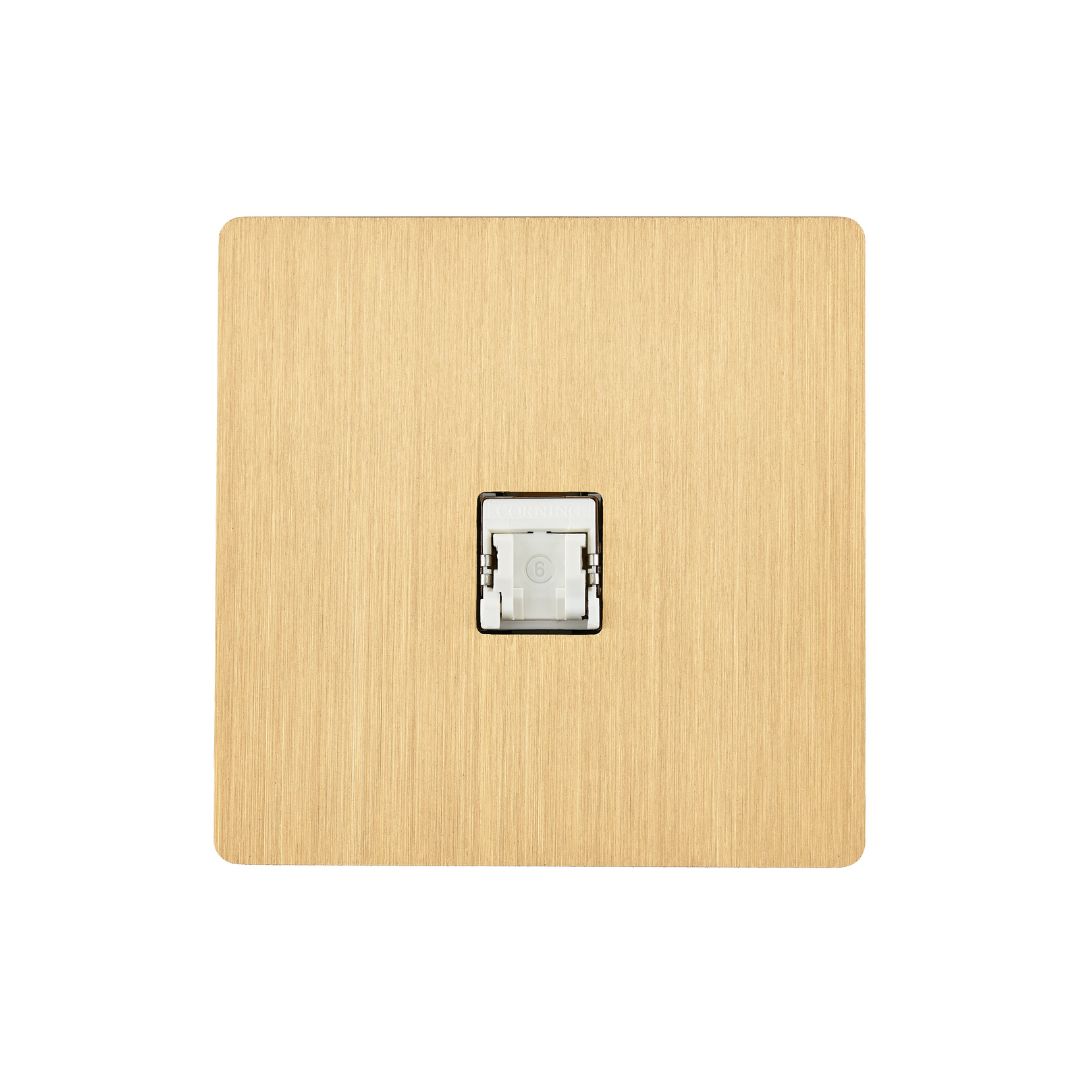 M Nätverksuttag 80x80 - Brushed brass