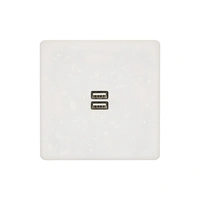 Hitera Vägguttag USB dubbel - Terrazzo vit