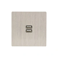 M Vägguttag USB dubbel - Brushed nickel