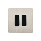 M Strömbrytare dubbel 80x80 - Brushed nickel