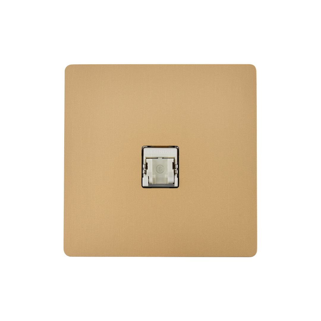 M Nätverksuttag 80x80 - Sanded brass