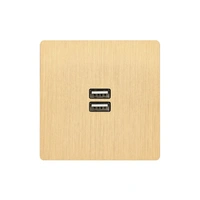 M Vägguttag USB dubbel - Brushed brass