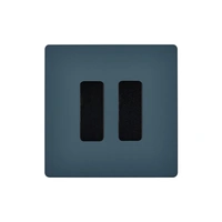 M Strömbrytare dubbel 80x80 - Blå