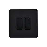 M Strömbrytare dubbel 80x80 - Svart