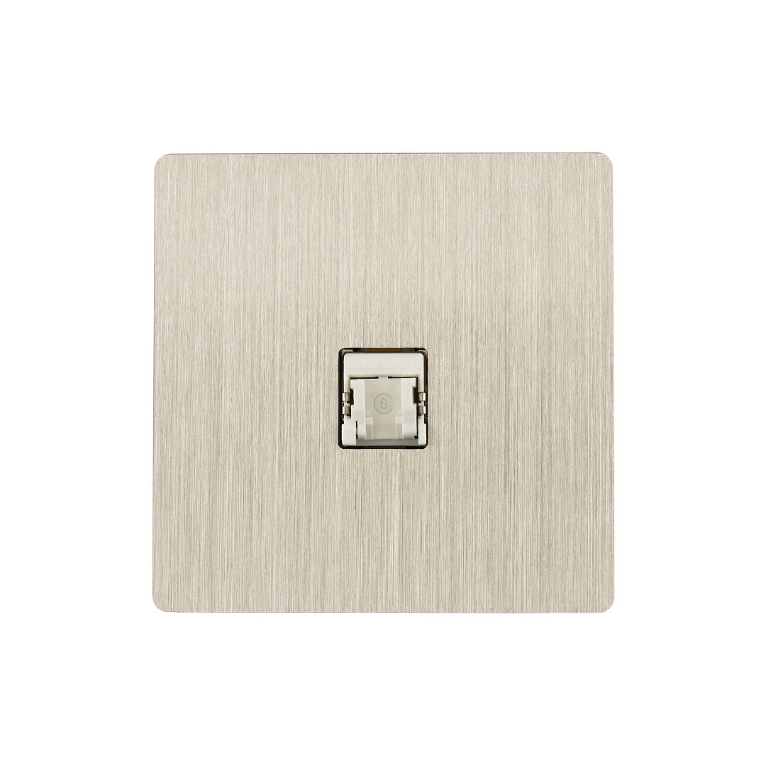M Nätverksuttag 80x80 - Brushed nickel