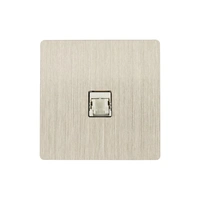 M Nätverksuttag 80x80 - Brushed nickel