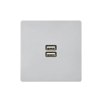 M Vägguttag USB dubbel - Sanded nickel