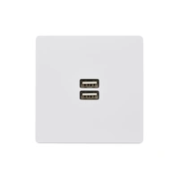 M Vägguttag USB dubbel - Mattvit