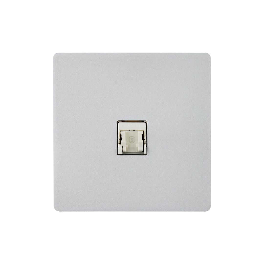 M Nätverksuttag 80x80 - Sanded nickel