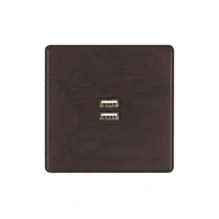 Hitera Vägguttag USB dubbel - Dark oak