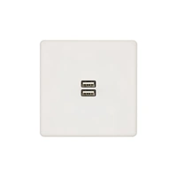 Hitera Vägguttag USB dubbel - White soft touch