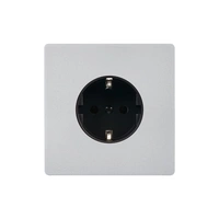 M Vägguttag singel 80x80 - Sanded nickel