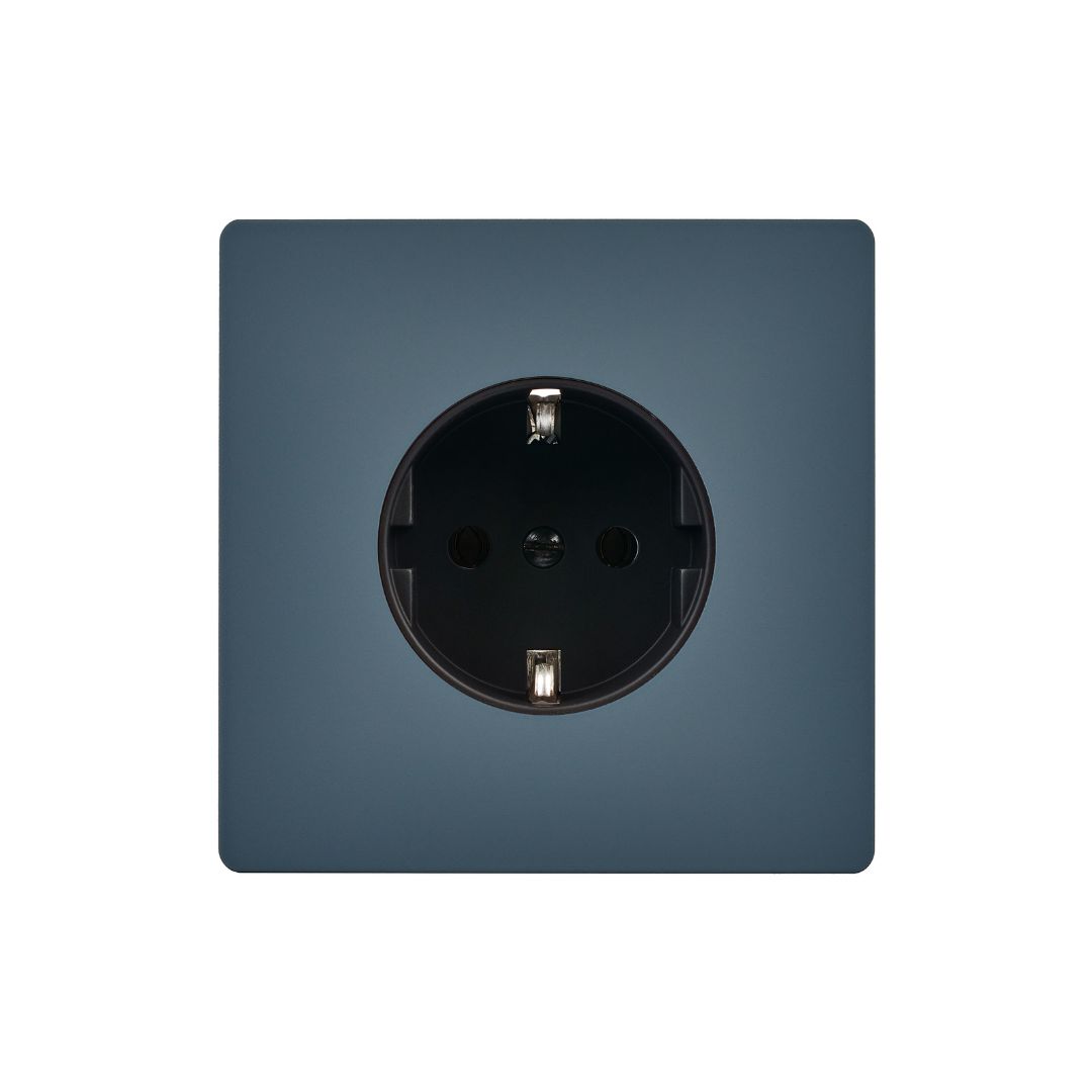 M Vägguttag singel 80x80 - Blå