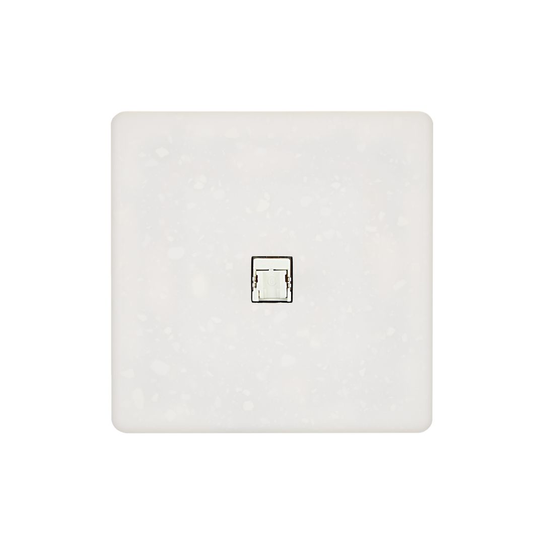 Hitera Nätverksuttag 85x85 - Terrazzo Vit