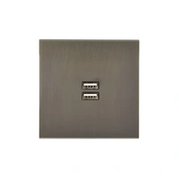 Confidence Vägguttag USB dubbel - Gun Metal