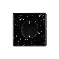 Hitera Vägguttag singel 85x85 - Terrazzo svart