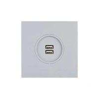 Desir Satin Vägguttag dubbel usb - White
