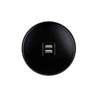 Iris Vägguttag dubbel usb - Svart