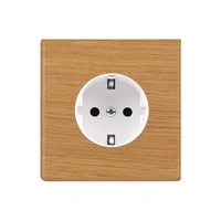 Hitera Vägguttag singel 85x85 - Light oak