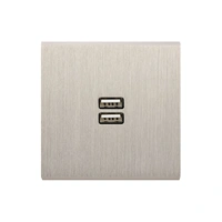 Confidence Vägguttag dubbel usb - Brushed steel