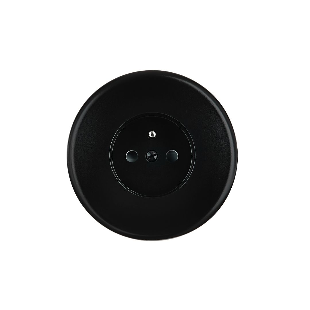 Iris Vägguttag singel - Svart