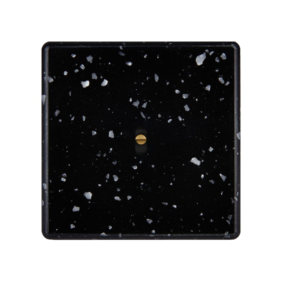 Hitera Strömbrytare 85x85 - Terrazzo Svart