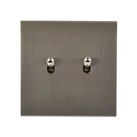 Confidence Strömbrytare dubbel 80x80 - Gun metal