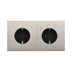 Confidence Vägguttag dubbel - Brushed steel