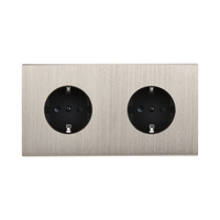 Confidence Vägguttag dubbel - Brushed steel