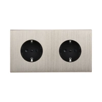 Confidence Vägguttag dubbel - Brushed steel