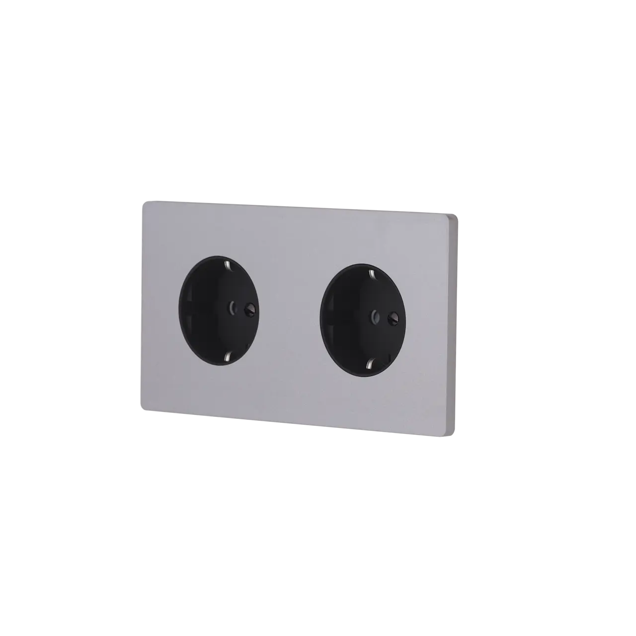 M Vägguttag dubbel - Sanded nickel