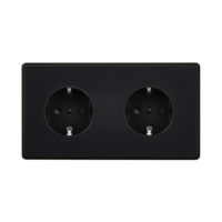 Hitera Vägguttagg dubbel - Black soft touch