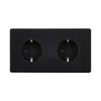 Hitera Vägguttagg dubbel - Black soft touch