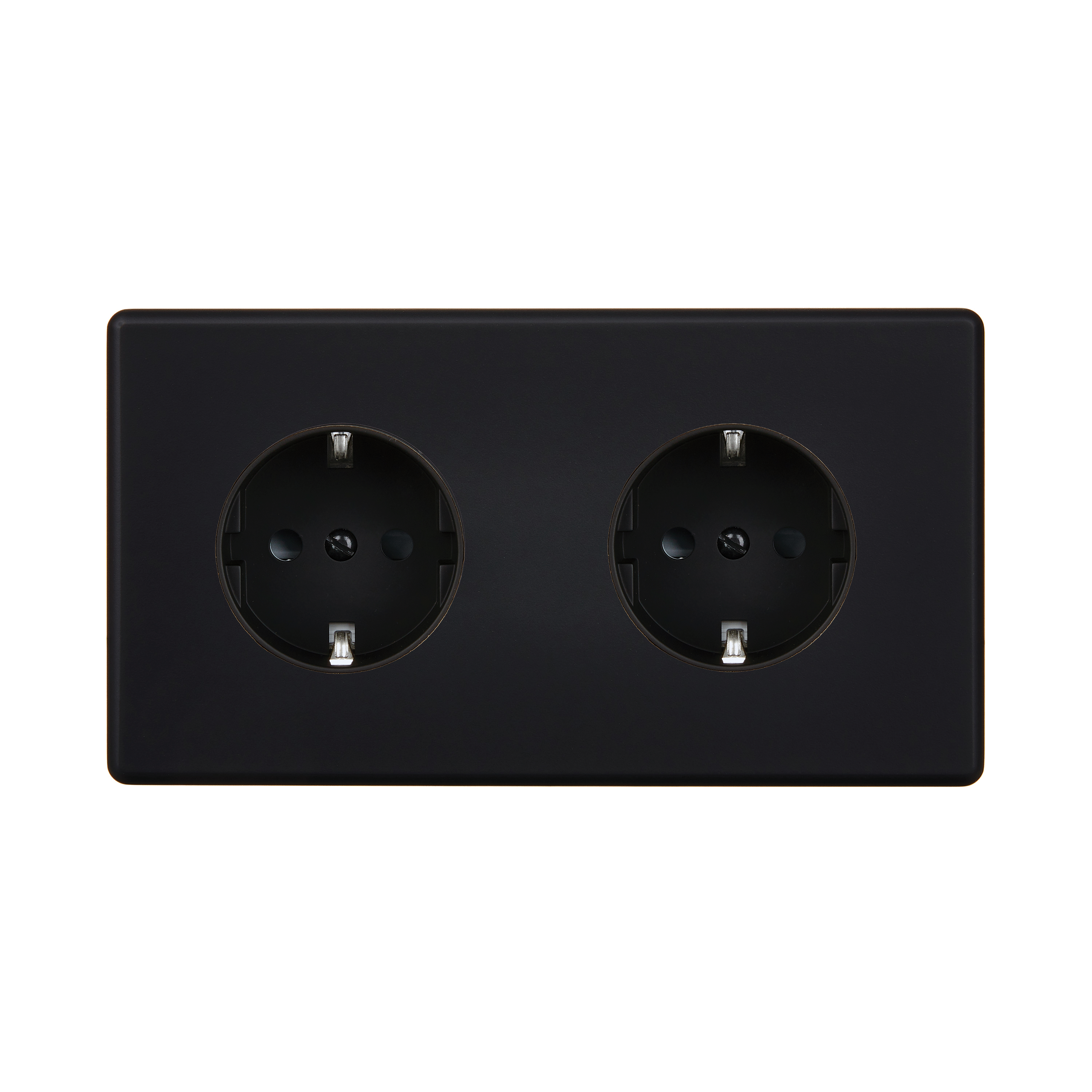 Hitera Vägguttagg dubbel - Black soft touch